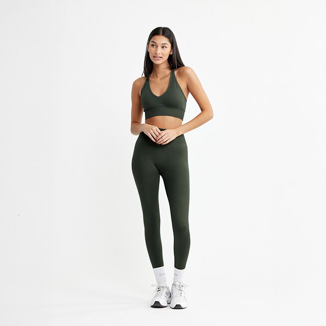 Signature V-Shape Bra, Dark Green, XS  Sport-Bh Mörkgrön