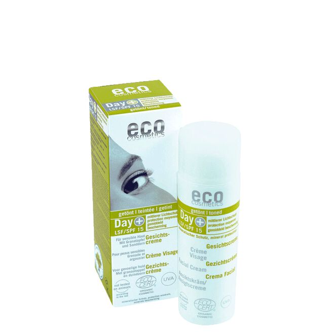 Ansiktskräm Day+ Tonad SPF 15, 50 ml Eco Cosmetics