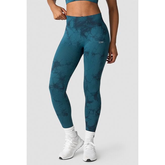 Define Seamless Tie Dye Tights, Dark Teal, L Define Träningstights Mörk Blågrön