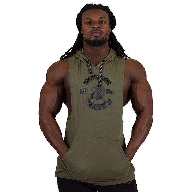 Lawrence Hooded Tank Top, Army, S Lawrence Hooded Tank Top, Army