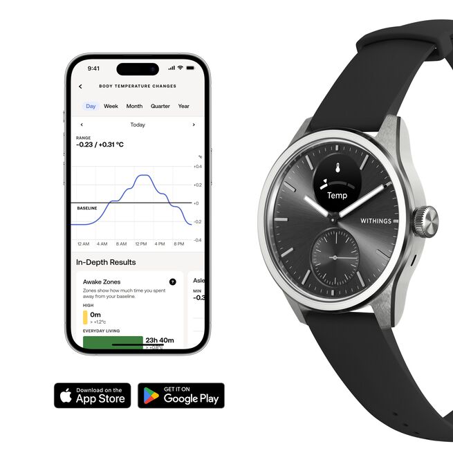 Withings Scanwatch 2, 42mm, Black  Träningsklocka Scanwatch 2 42mm Black