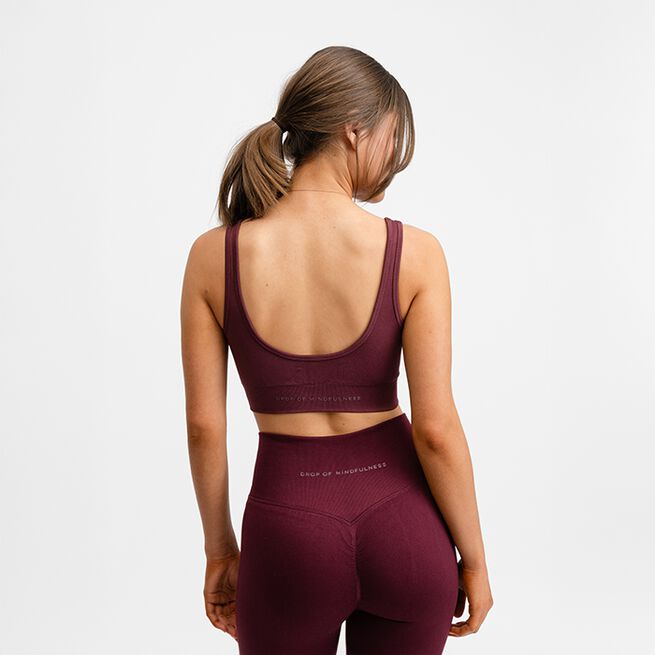 Seamless Deep V Bra, Redwood, XS  Sport-Bh Rödbrun