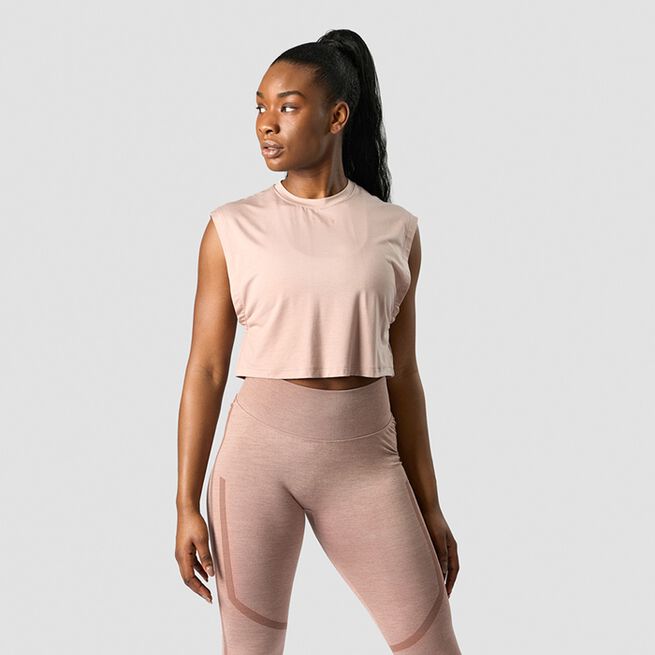 Rush Cropped Tank Top, Light Mauve, L Rush Cropped Tank Top, Light Mauve