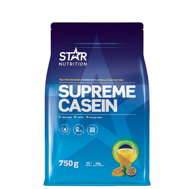Supreme Casein, 750g, Mango-Passion Smoothie Flavour Supreme Kasein 750 g Mango-Passion Smoothie Flavour (NEW)