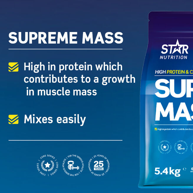 Supreme Mass, 5400 g , Jordgubb  Supreme Mass Gainer 5400 g Jordgubb