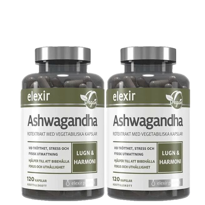 Elexir Pharma 2 x Ashwagandha 120 kapslar