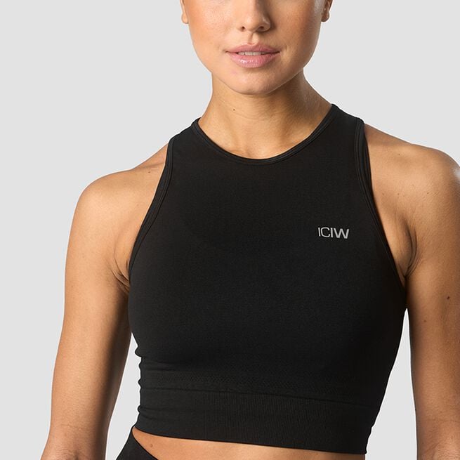 ICIW Define Seamless Cropped Tank Top, Black