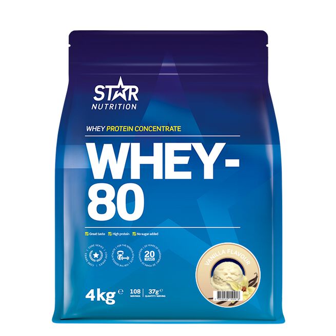 Star Nutrition Whey-80 4kg Whey-80 Vassleprotein 4 kg Vanilj