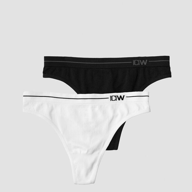2 Pack Women's Body Goffy Thong Black/White
