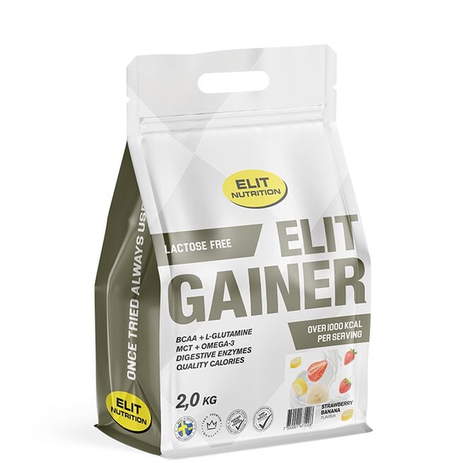 ELIT GAINER - Lactose free, 2000 g, Strawberry Banana ELIT Gainer Laktosfri 2 kg Strawberry Banana