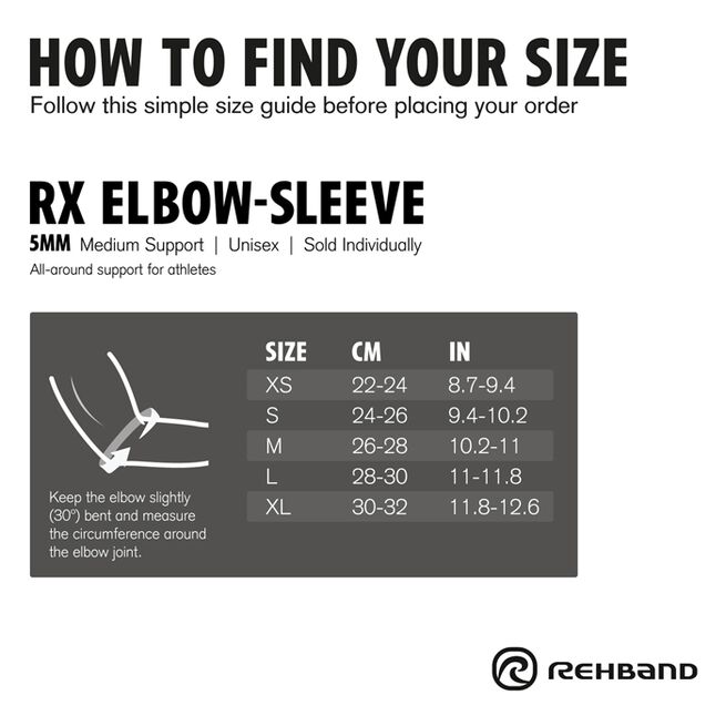 RX Elbow Sleeve 5mm Carbon/Black, 2XL  RX Armbågsstöd 5mm Svart