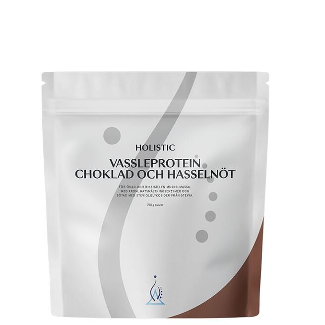 Vassleprotein choklad och hasselnöt 750 g Holistic Vassleprotein 750 g Choklad & hasselnöt