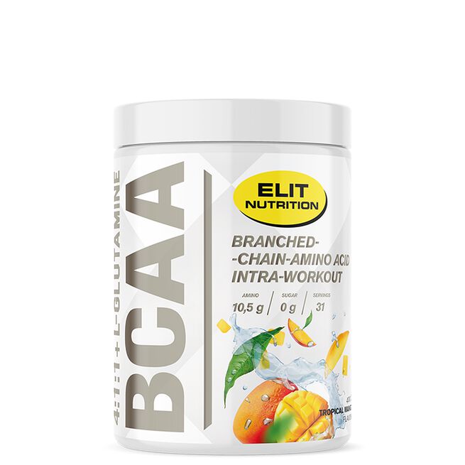 ELIT BCAA 4:1:1 + L-glutamine, 400 g, Tropical Mango ELIT BCAA 4:1:1 + L-glutamine, 400 g Tropical Mango