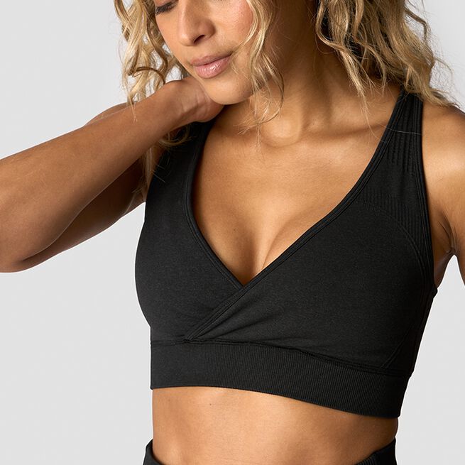 ICIW Soft Seamless Adjustable Sports Bra, Black Soft Seamless Justerbar Sport-bh Svart