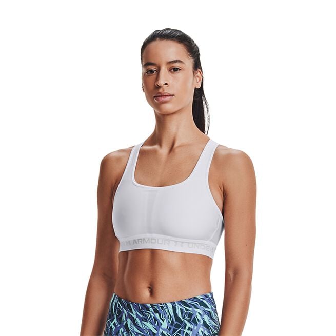 Under Armour UA Crossback Mid Bra White Halo Gray UA Crossback Mid Bra, White/Halo Gray