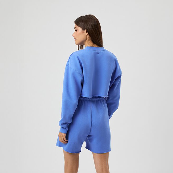 Studio Oversized Cropped Sweatshirt, Ultramarine, L  Studio Oversized Croppad Sweatshirt Marinblå