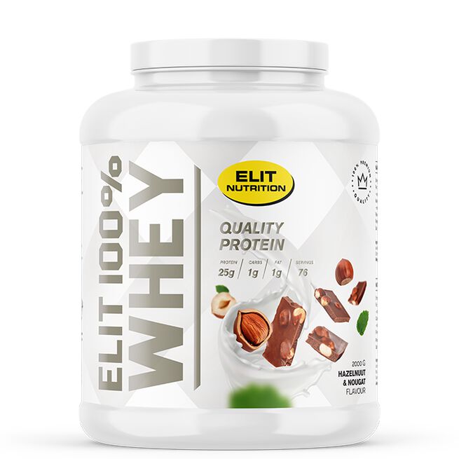 ELIT 100% Whey, 2000 g, Hazelnut & Nougat ELIT 100% Whey Vassleprotein 2000 g Hazelnut & Nougat