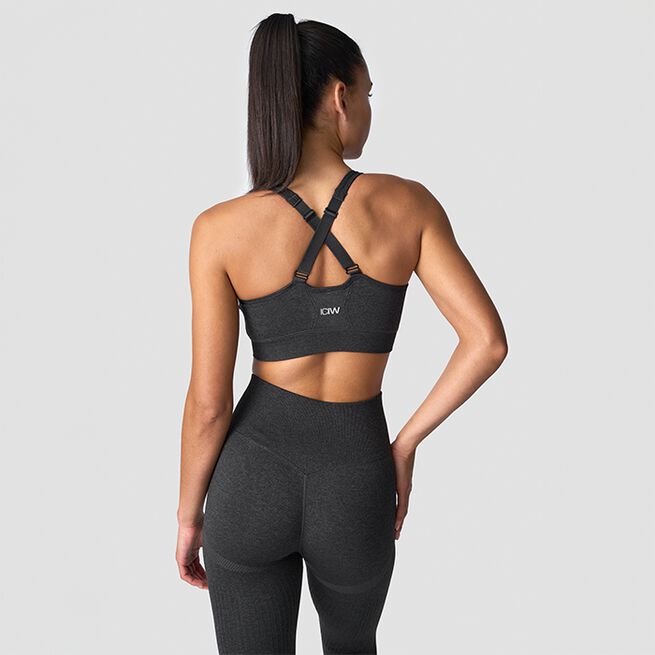 Soft Seamless Adjustable Sports Bra, Graphite Melange, L  Soft Seamless Justerbar Sport-bh Grå