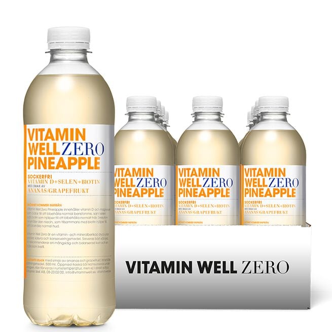 12 x Vitamin Well Zero, 500 ml, Pineapple 12 x Vitamin Well Zero Vitamindryck 500 ml Pineapple