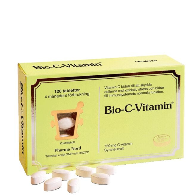 Bio-C-Vitamin Pharma Nord Bio-C-Vitamin 750 mg syraneutral 120 tabletter