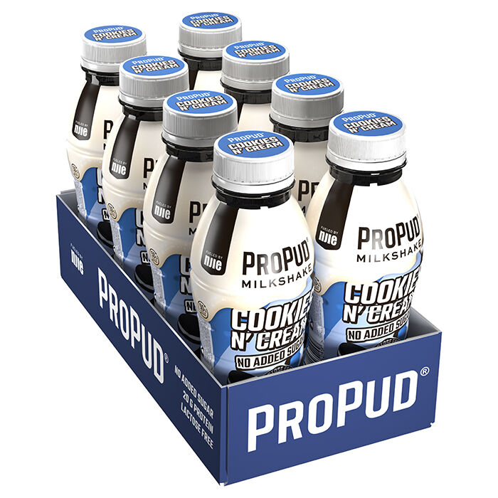 8 x ProPud Protein Milkshake, 330 ml Cookies and Cream