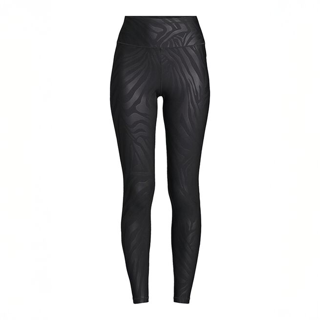 Heat Printed High Waist Tights, Zebra Black, S Heat Printed Tights Zebra Svart
