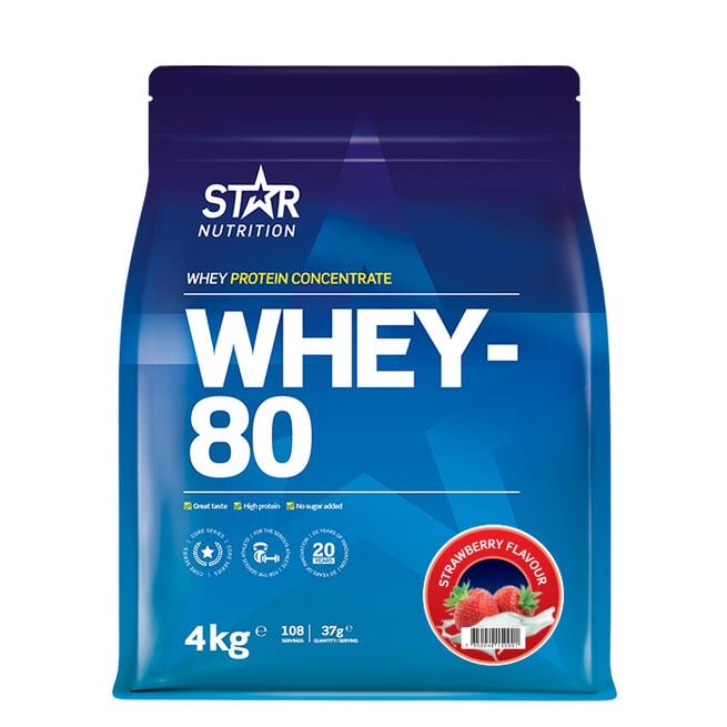 Star Nutrition Whey-80 4kg Whey-80 Vassleprotein 4 kg Jordgubb