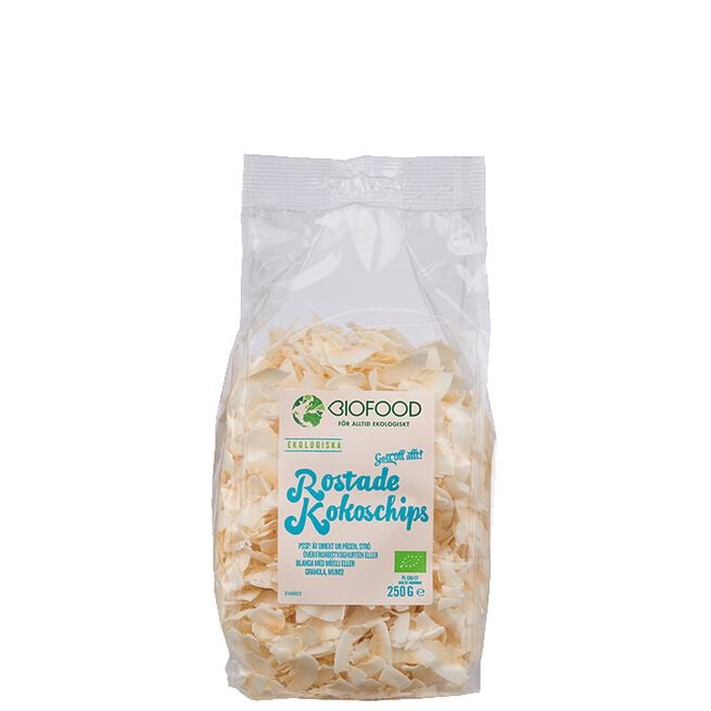 Rostade Kokoschips Biofood Rostade kokoschips 250 g kokos