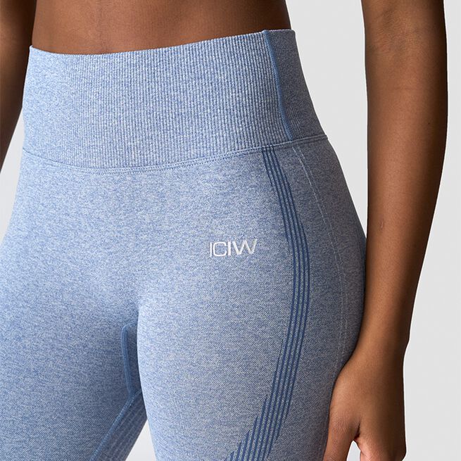 Soft Seamless Biker Shorts, Metal Blue Melange, L  Soft Seamless Cykelshorts Blå