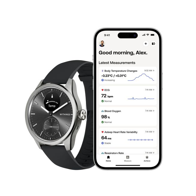 Withings Scanwatch 2, 42mm, Black  Träningsklocka Scanwatch 2 42mm Black