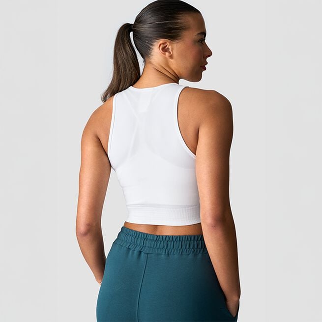 Define Seamless Cropped Tank Top, White, L  Define Seamless Cropped Linne Vit