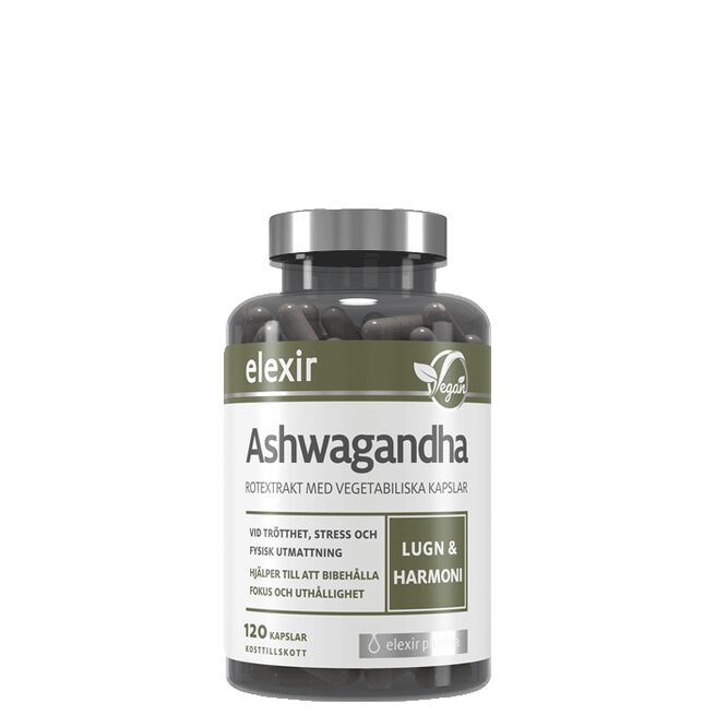 Ashwagandha, 120 veg kapslar Elexir Pharma Ashwagandha 120 Kapslar