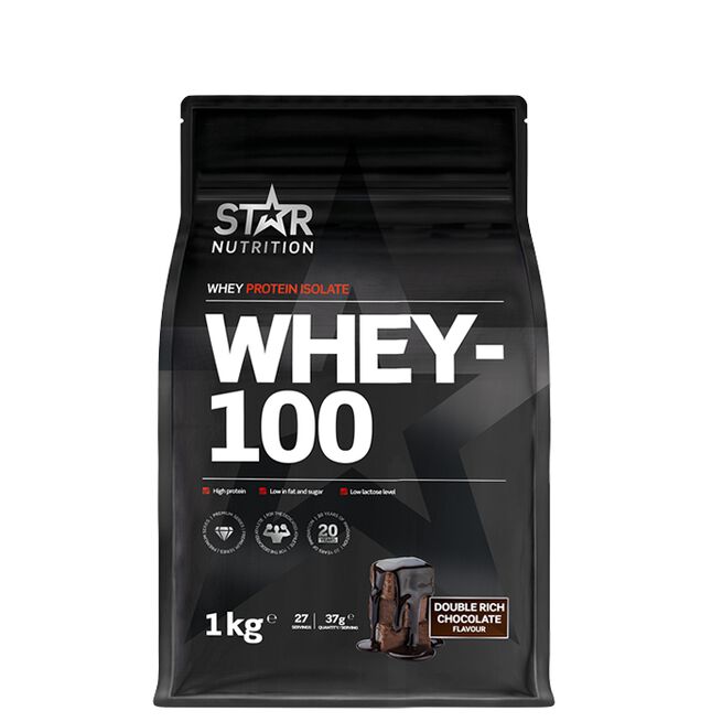 Whey-100 double rich chocolate Whey-100 Vassleprotein 1 kg Double rich chocolate
