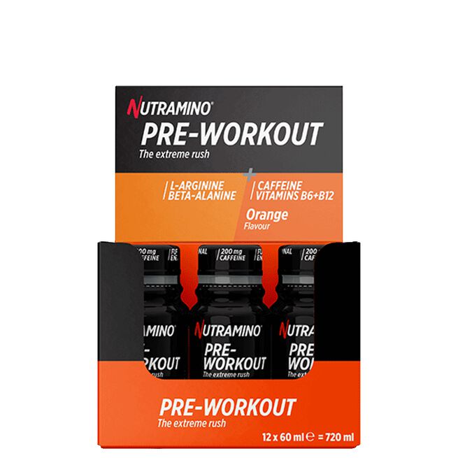 12 x Nutramino PWO Shot, 60 ml, Orange 12 x Nutramino PWO Shot 60 ml Orange