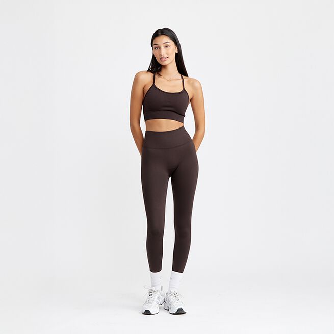 Signature Seamless Bra, Dark Brown, XS  Sport-Bh Mörkbrun