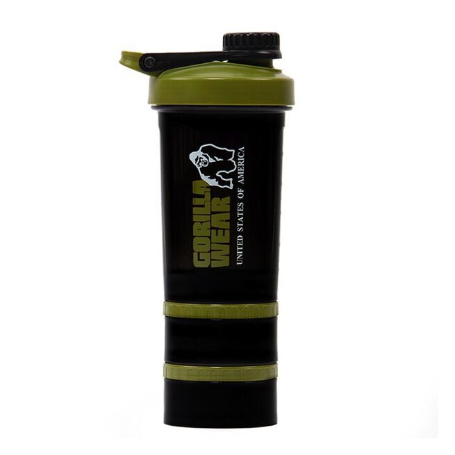 Shaker 2 Go 500 ml + 130 ml x 2, Black/Army Green  Shaker 2 Go Svart/Grön 500 ml + 130 ml x 2