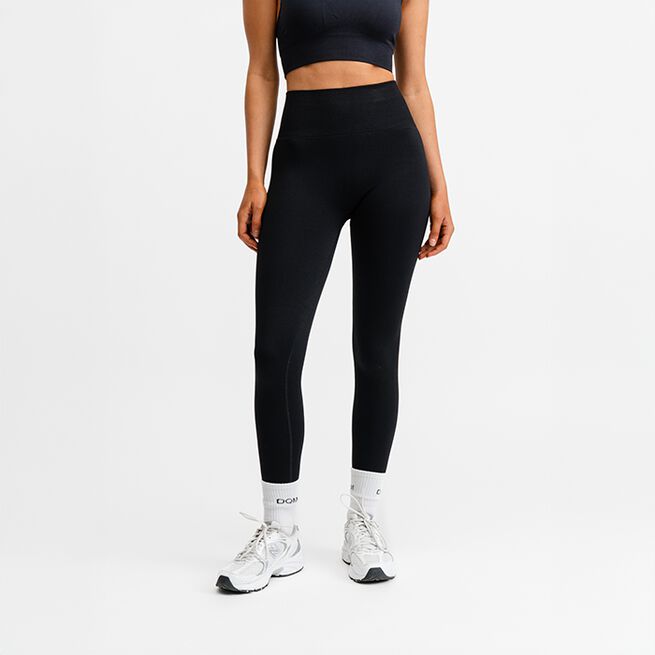 Seamless Scrunch Tights, Black, XS Träningstights Svart