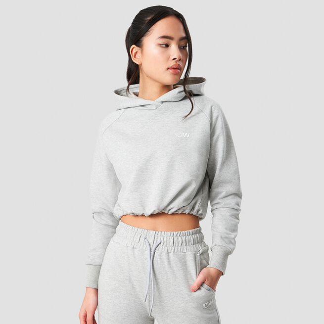 ICANIWILL Adjustable Cropped Hoodie Light Grey