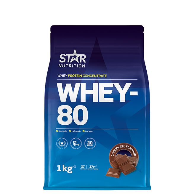 Star Nutrition whey-80 choklad Whey-80 Vassleprotein 1 kg Choklad