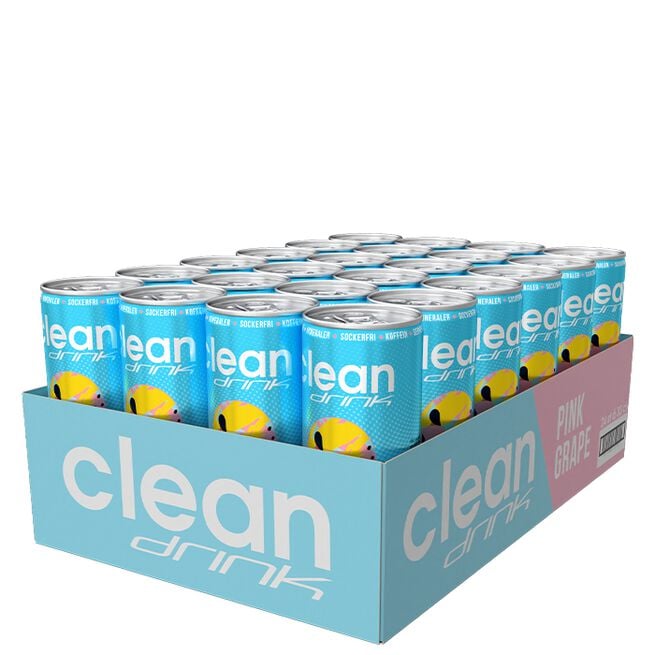 24 x Clean Drink, 330 ml, Pink Grape Flak 24 x Clean Drink 330 ml Pink Grape