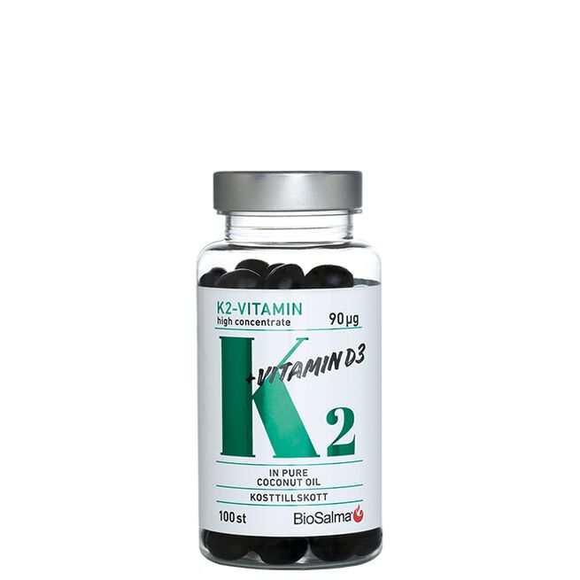 BioSalma K2-vitamin 90 µg 100 kapslar  K2-vitamin 90 µg 100 kapslar