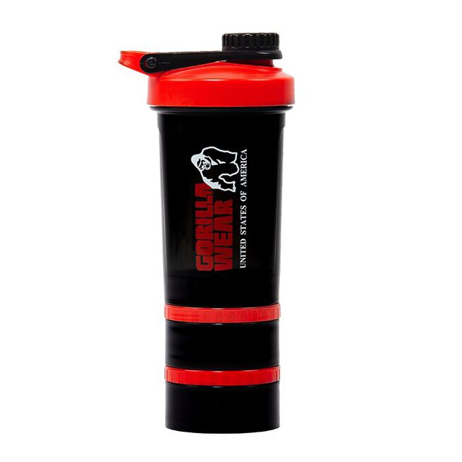Shaker 2 Go 500 ml + 130 ml x 2, Black/Red Shaker 2 Go Svart/Röd 500 ml + 130 ml x 2