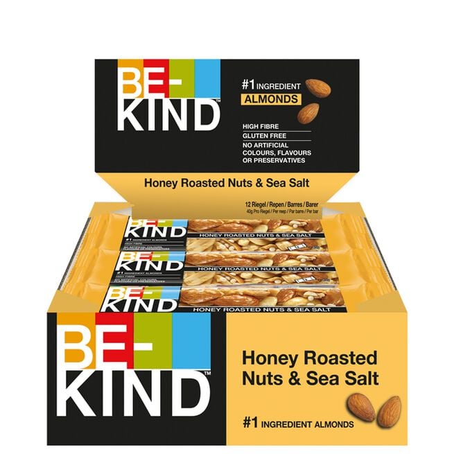 12 x BeKind Core Bar 40 g Honey Roasted Nuts & Sea Salt 12 x Core Bar 40 g Honungsrostade Nötter & Havssalt Honey Roasted Nuts & Sea Salt