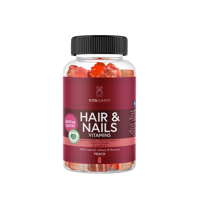 Hår & Naglar Persika 60 Gummies  Hår & Naglar Vitaminer 60 Gummies Persika