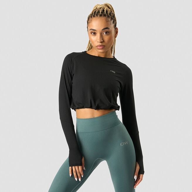 ICIW Define Cropped Adjustable Long Sleeve, Black Define Långarmad Tröja Svart
