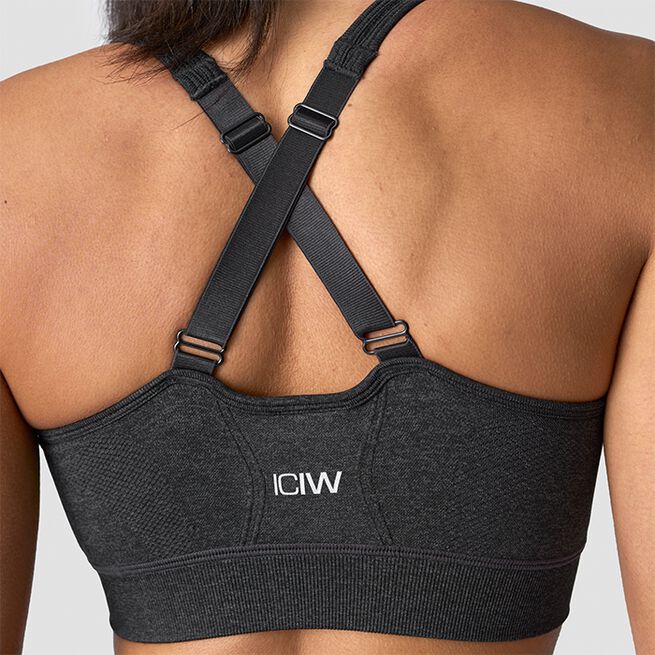 Soft Seamless Adjustable Sports Bra, Graphite Melange, L  Soft Seamless Justerbar Sport-bh Grå