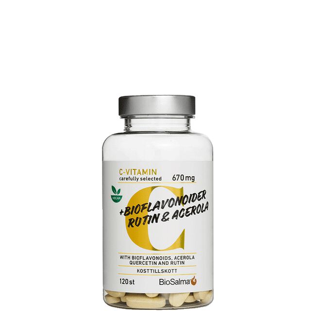 C-vitamin 670 mg bioflavonoider 120 tabletter  C-vitamin 670 mg Vegansk 120 tabletter