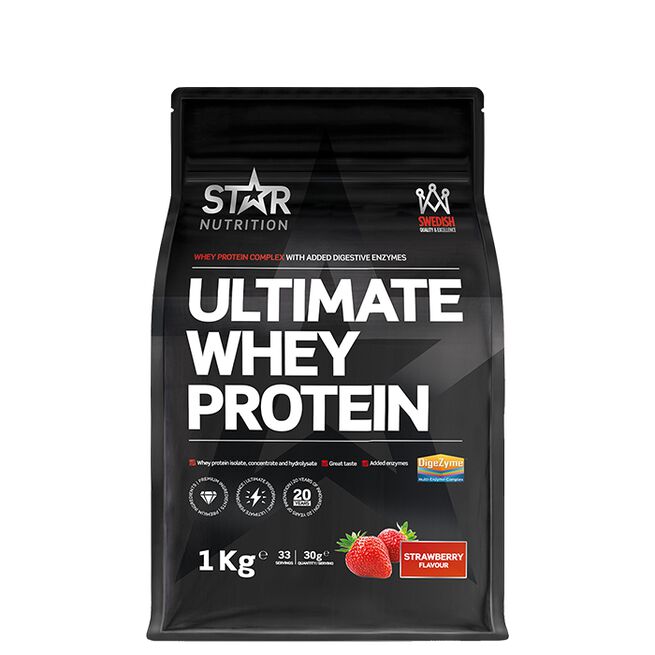 Star nutrition Ultimate whey protein Strawberry Ultimate Whey Vassleprotein 1 kg Strawberry