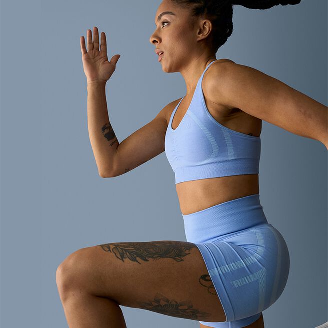 Rush Seamless Shorts, Soft Blue Melange Rush Seamless Shorts Ljusblå