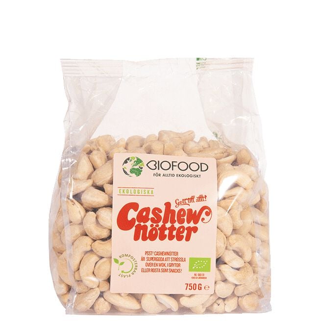 Hela, ekologiska cashewnötter Biofood